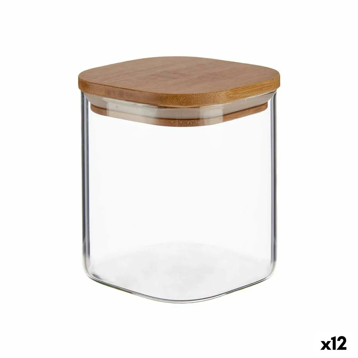 Vaso Trasparente Bambù Vetro Borosilicato 880 ml 10,5 x 11,7 x 10,5 cm (12 Unità)