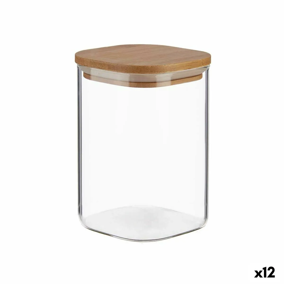 Vaso Trasparente Bambù Vetro Borosilicato 1,2 L (12 Unità)