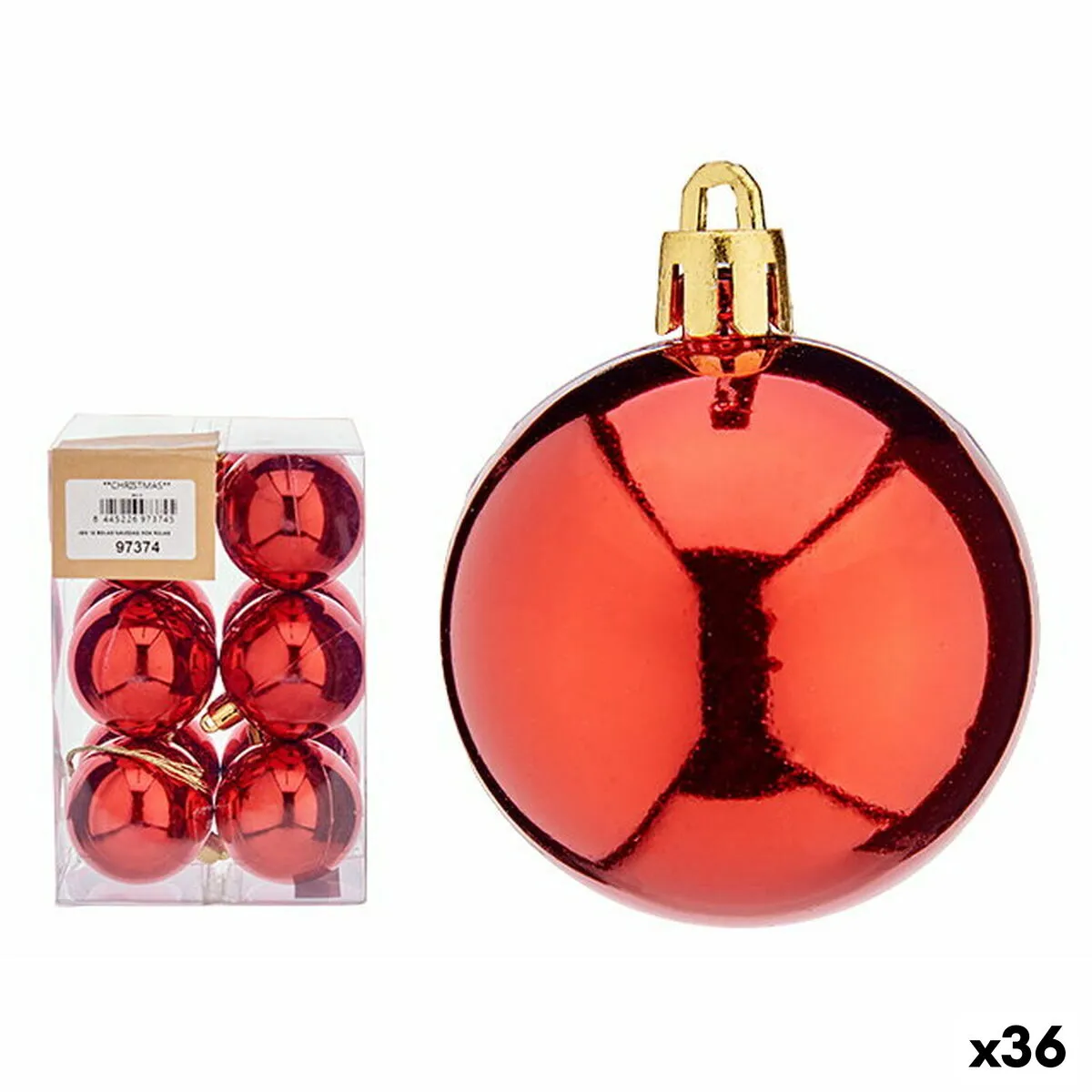 Set di palline di Natale Rosso Plastica Ø 5 cm (36 Unità)