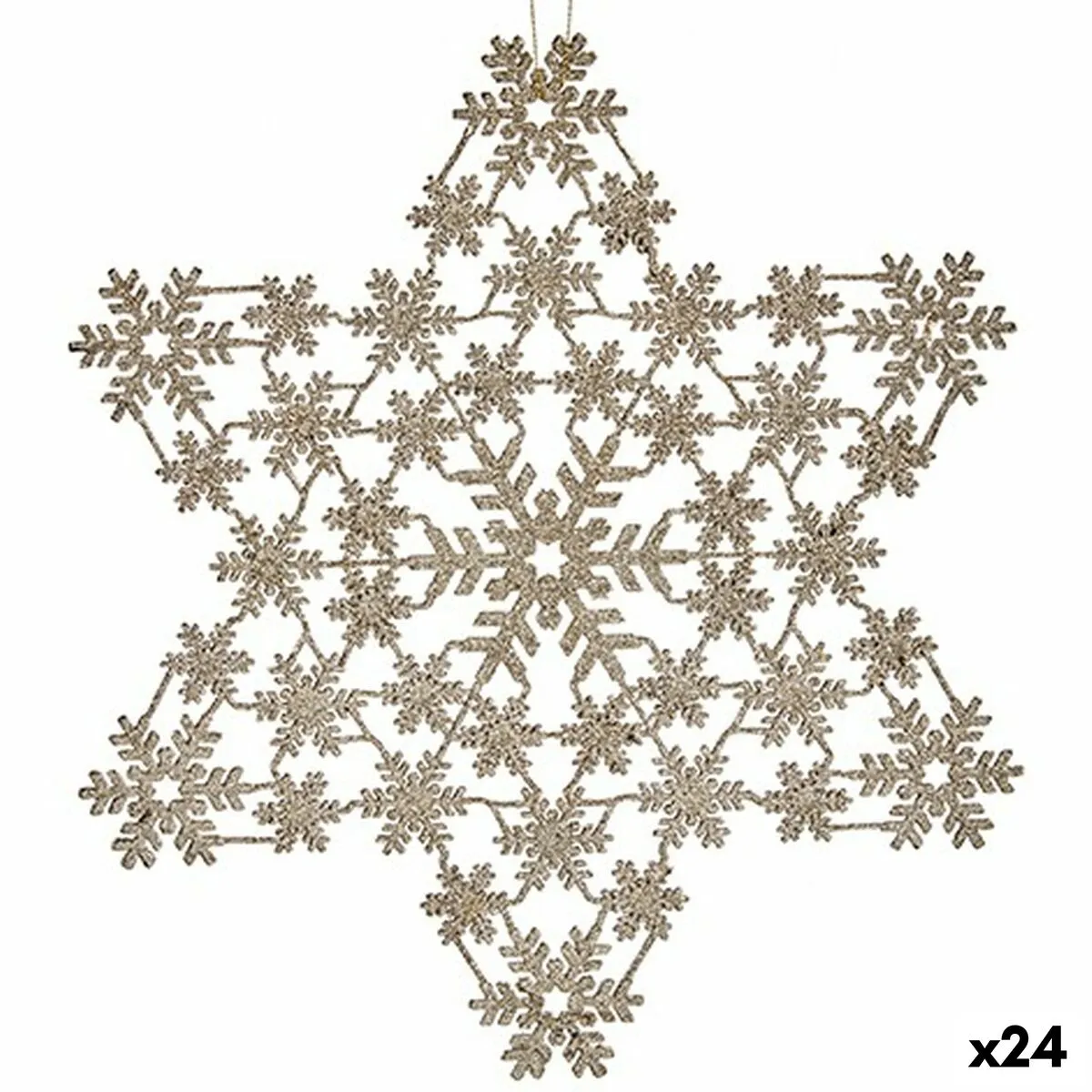 Decorazione Natalizia Stella champagne 31,5 x 32 x 0,1 cm (24 Unità)