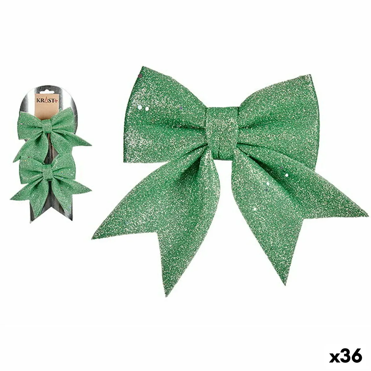 Set di Addobbi di Natale Fiocco Verde Plastica 17 x 2 x 13 cm (36 Unità)