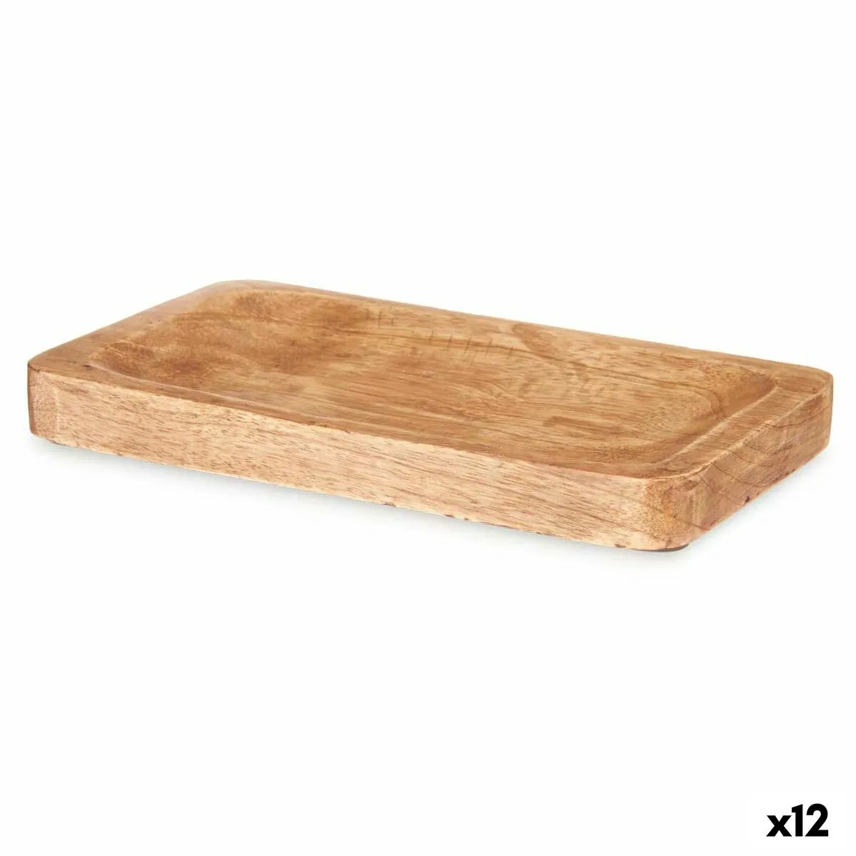 Centrotavola Rettangolare Marrone Legno di mango 22 x 1,5 x 14 cm (12 Unità)