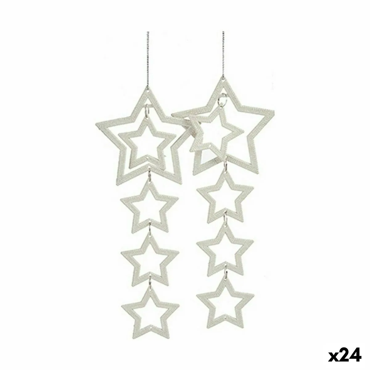 Set di Addobbi di Natale Stelle Bianco 19 x 0,2 x 23 cm (24 Unità)