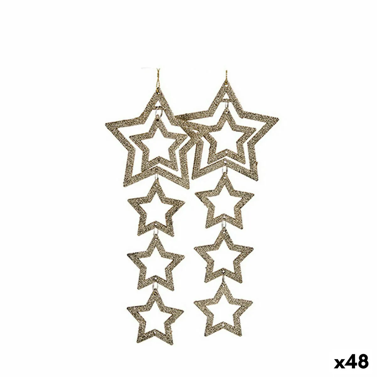 Set di Addobbi di Natale Stelle champagne 19 x 0,2 x 23 cm (48 Unità)