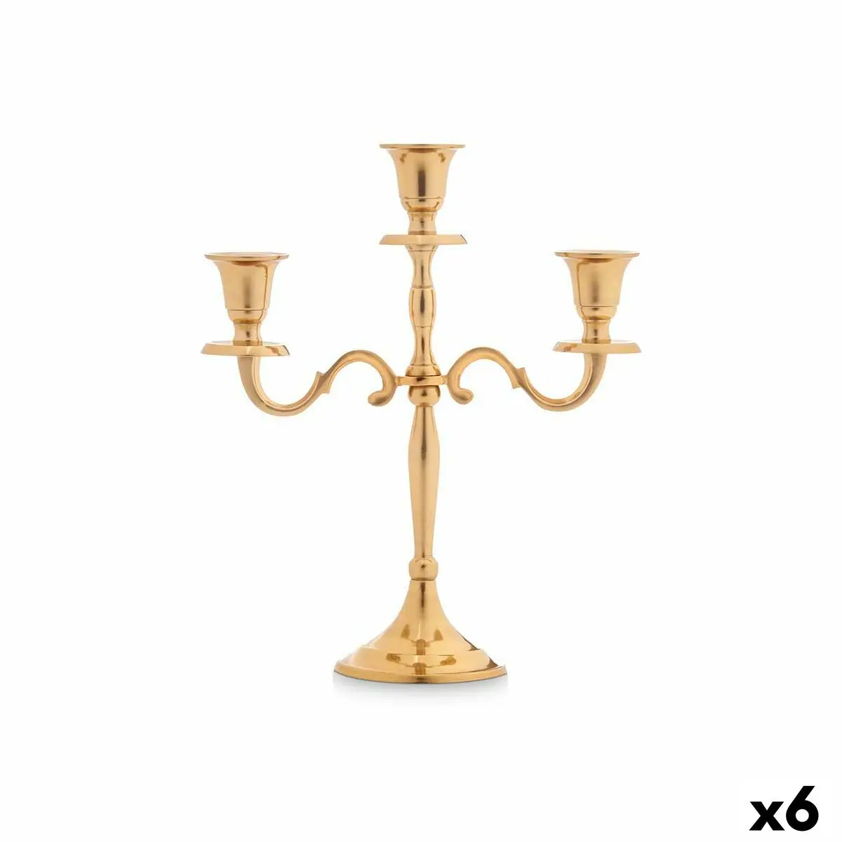 Candelabro Dorato Alluminio 22 x 27,5 x 9 cm (6 Unità)