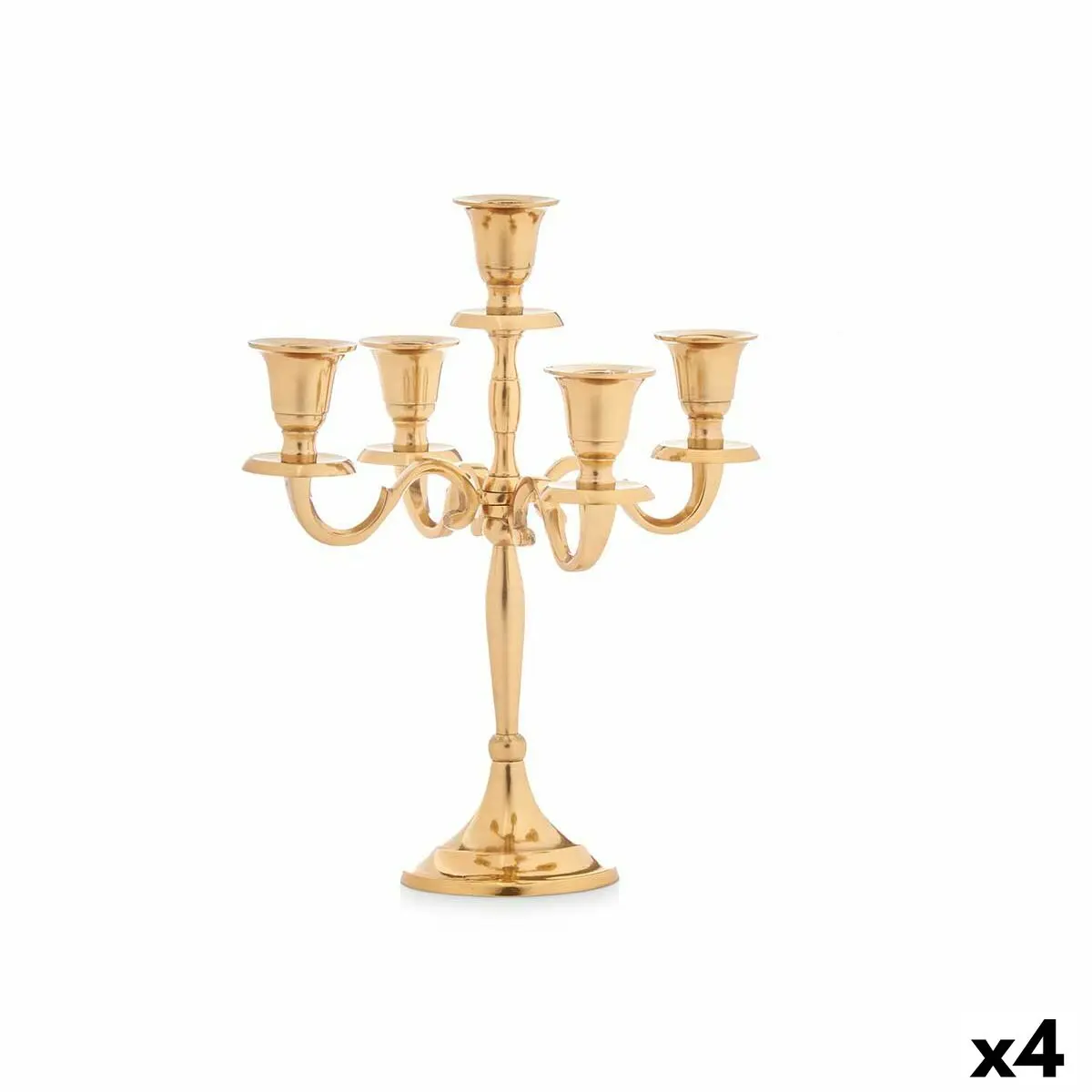 Candelabro Dorato Alluminio 22 x 28,5 x 9 cm (4 Unità)