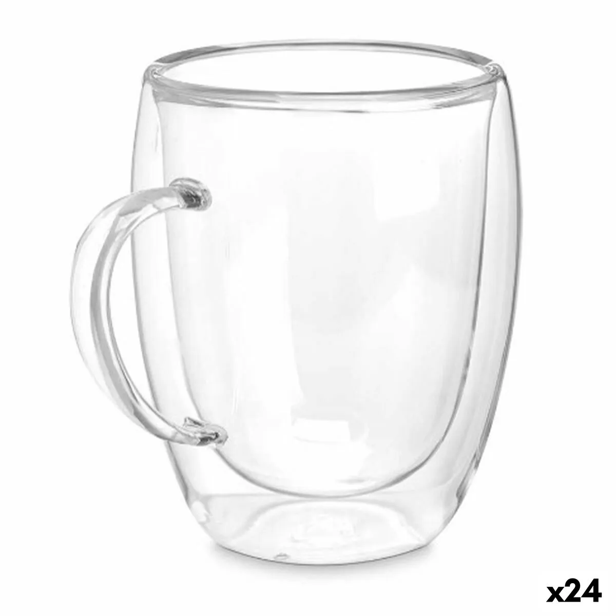 Tazza Mug Trasparente Vetro Borosilicato 343 ml (24 Unità)