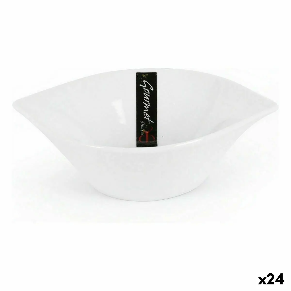 Ciotola per Aperitivi Pica-pica gourmet Bianco 15 x 11,5 x 4,2 cm (24 Unità)