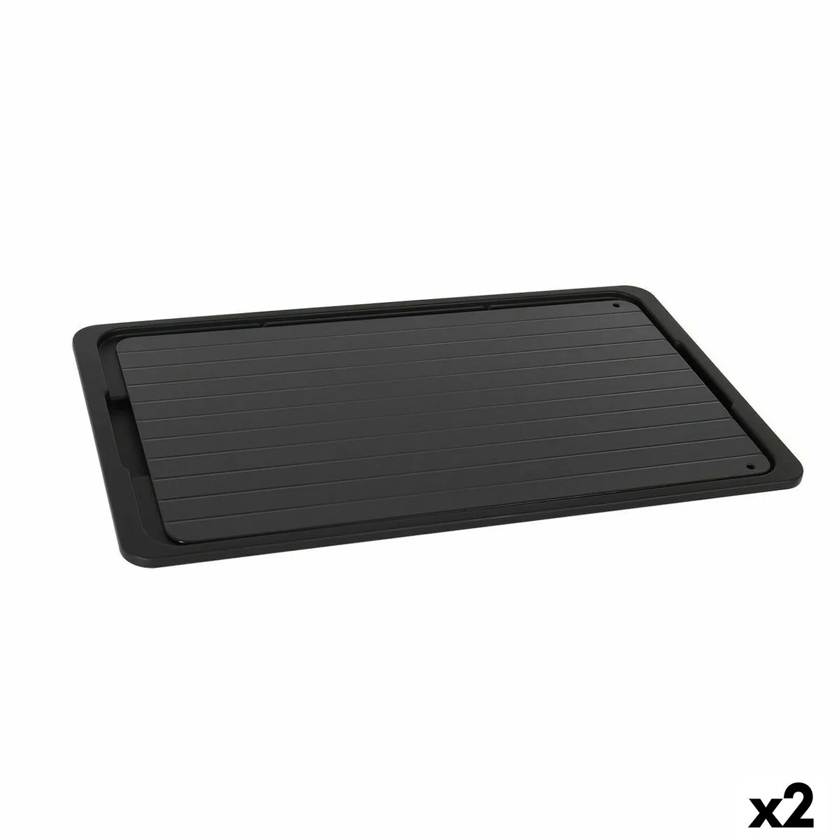 Vassoio Percutti   Funzione scongelamento Nero 39 x 23 cm (2 Unità)