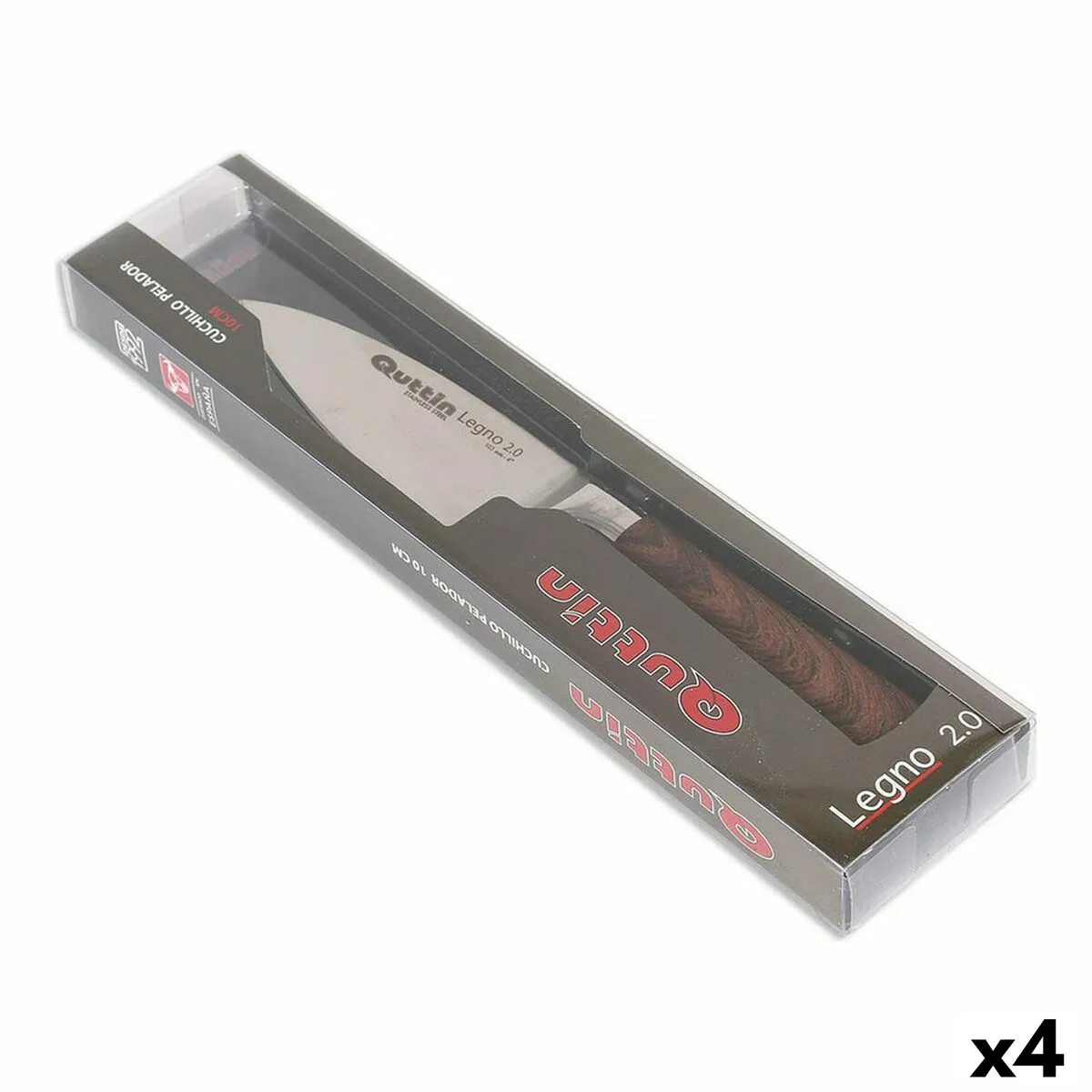 Coltello Spelucchino Quttin Quttin legno 2.0 Acciaio inossidabile 11 cm (4 Unità)