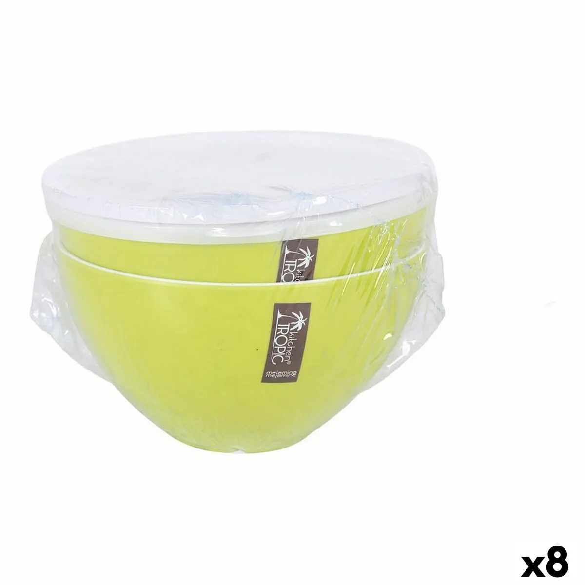 Set di Ciotole Kitchen Tropic   Con coperchio Verde 2 Pezzi (8 Unità)