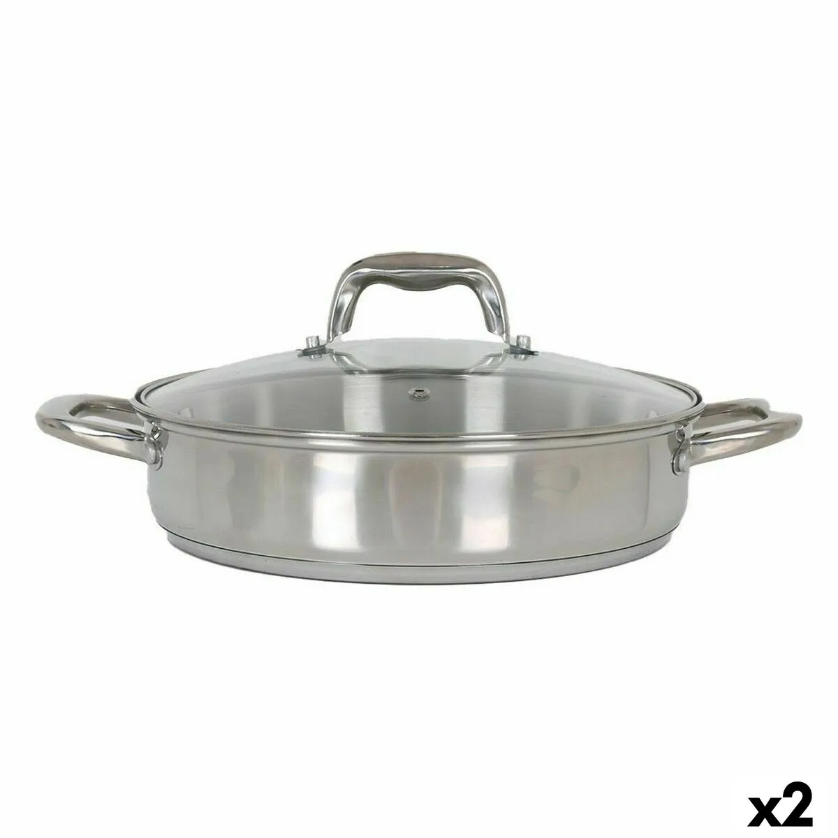 Casseruola con coperchio in vetro Quttin 6 L (2 Unità)