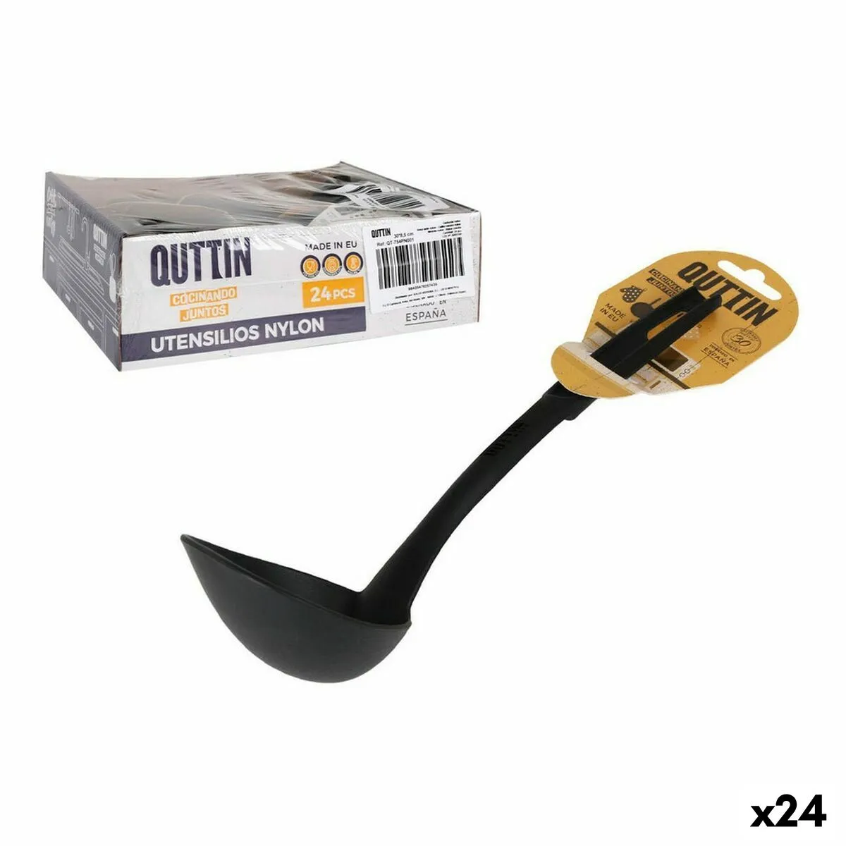 Mestolo Quttin Quttin Nero 30 x 8,5 cm (24 Unità)