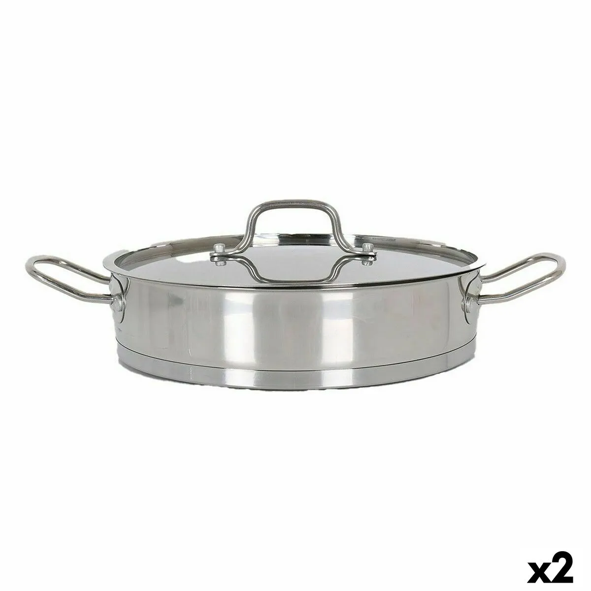 Casseruola con coperchio in vetro Quttin 6 L Ø 32,8 cm (2 Unità)