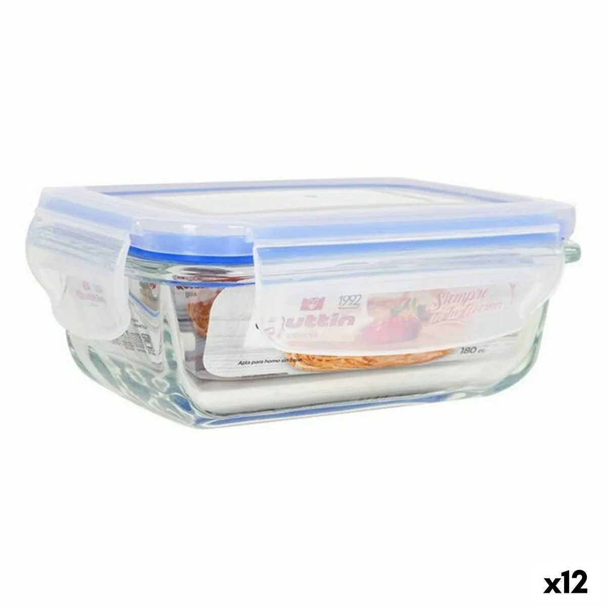 Porta pranzo Ermetico Quttin Rettangolare 180 ml 12,7 x 8,9 x 5 cm (12 Unità)