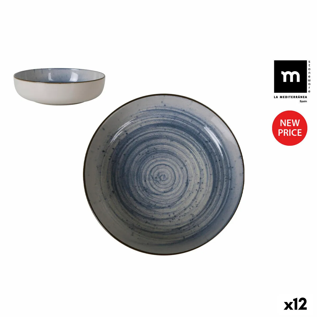 Piatto Fondo La Mediterránea Swirl Ø 18 cm (12 Unità)