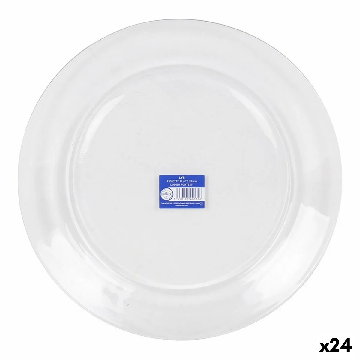 Piatto da pranzo Duralex Lys Trasparente Ø 28 cm (24 Unità)