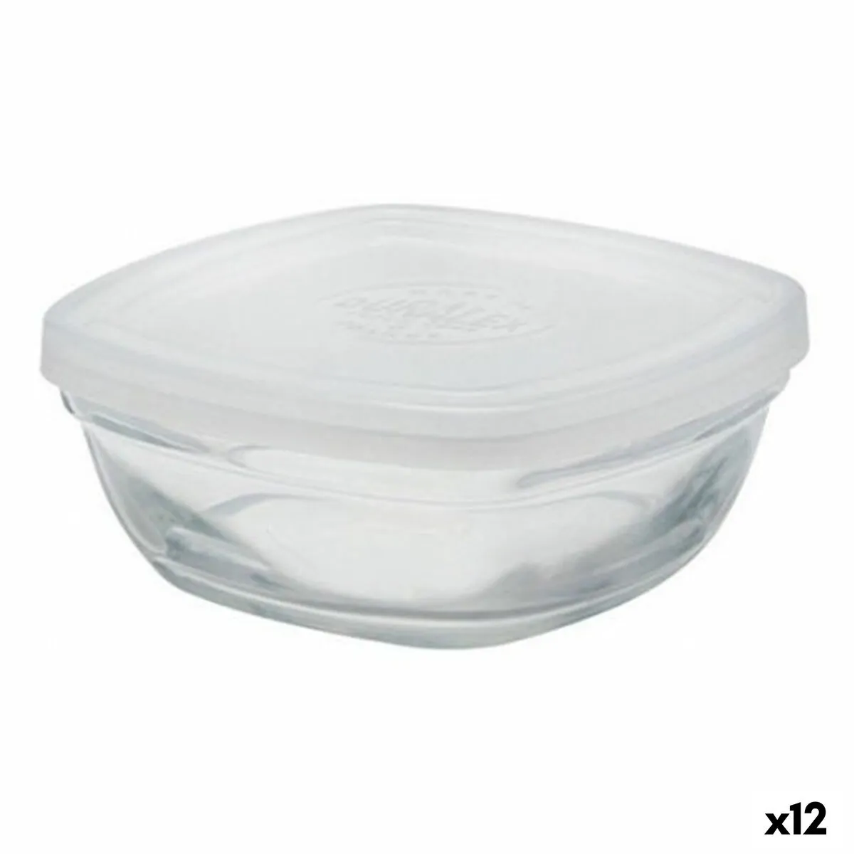 Porta Pranzo Quadrato con Coperchio Duralex FreshBox Trasparente 150 ml (12 Unità)