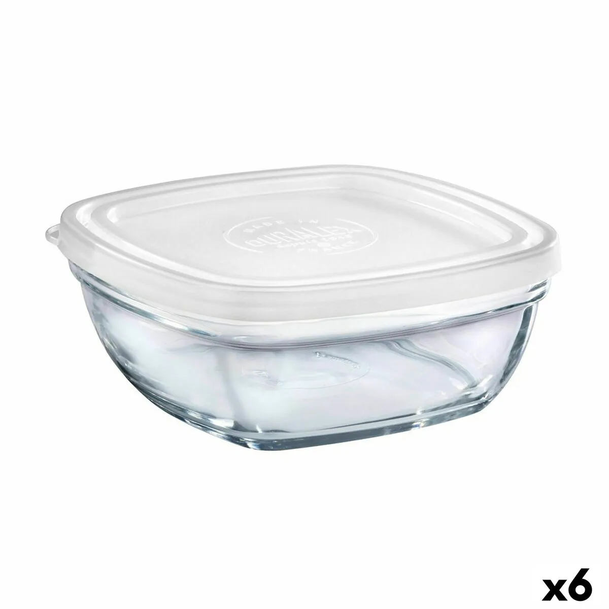 Porta Pranzo Quadrato con Coperchio Duralex FreshBox Trasparente 610 ml 14 x 14 x 6 cm (6 Unità)  