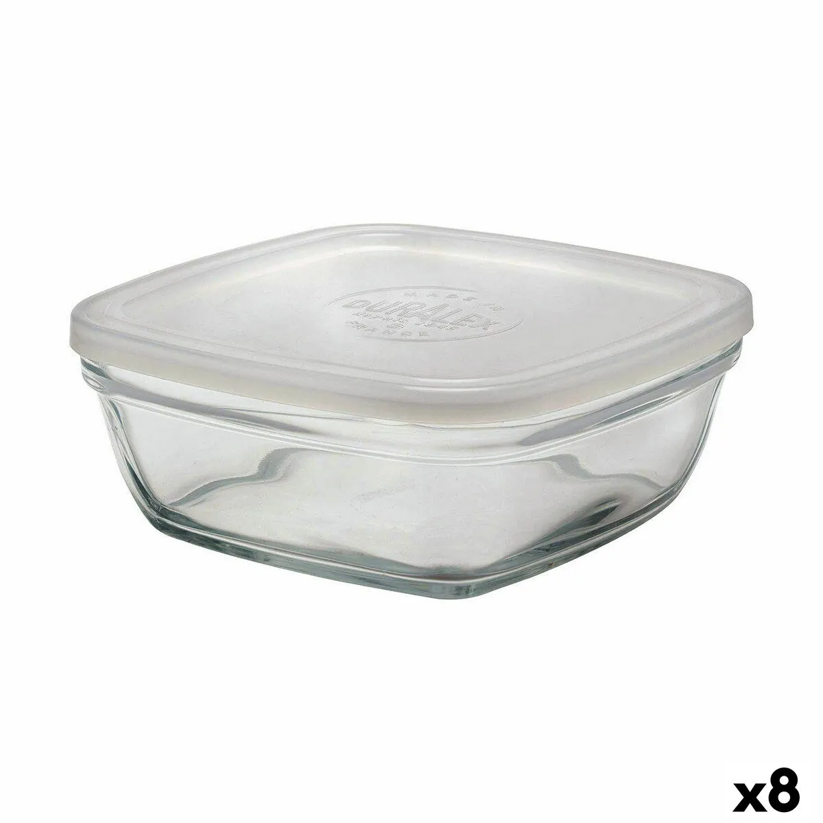 Porta Pranzo Quadrato con Coperchio Duralex FreshBox 1,15 L 17 x 17 x 7 cm (8 Unità)  