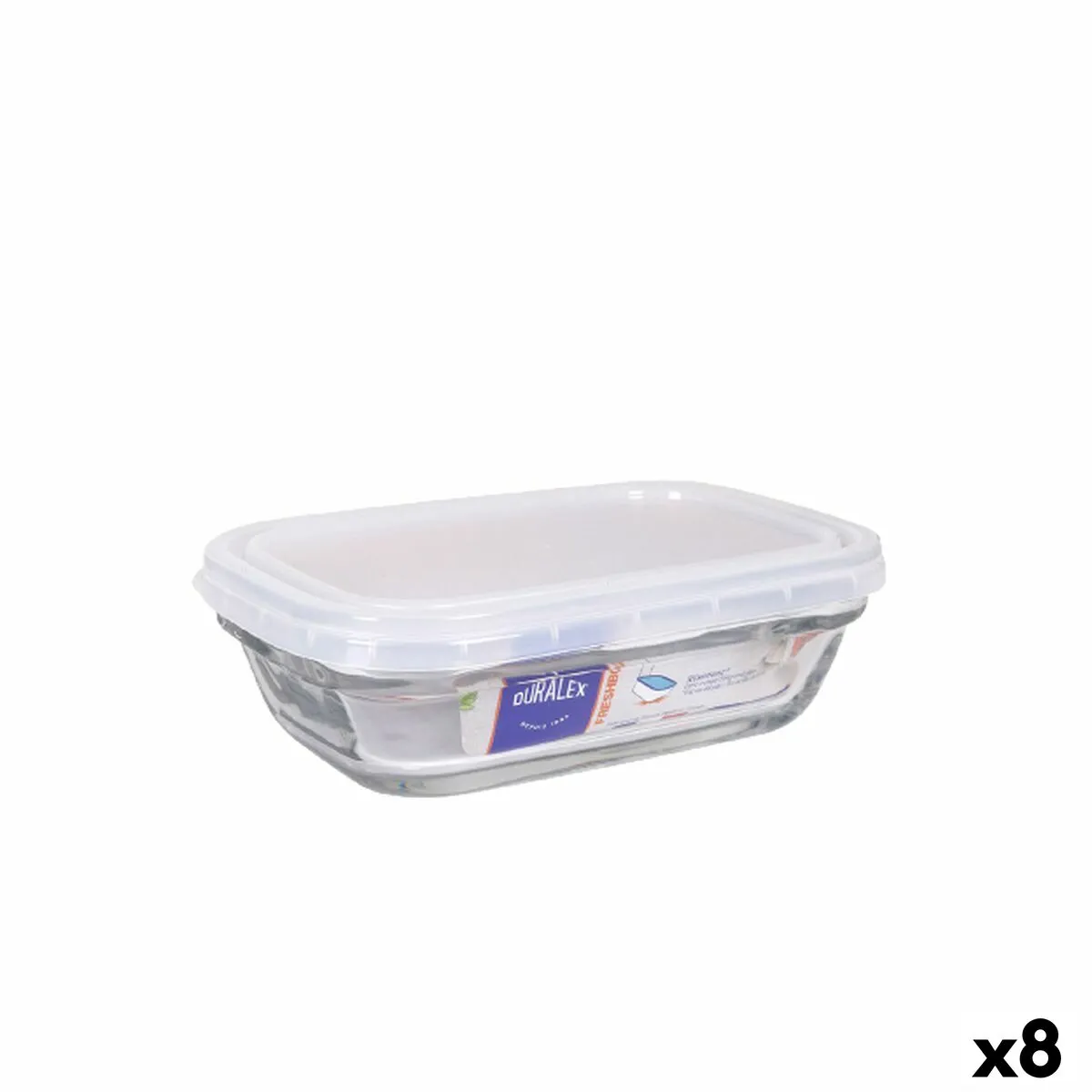 Portapranzo Rettangolare con Coperchio Duralex Freshbox 400 ml Trasparente (8 Unità)