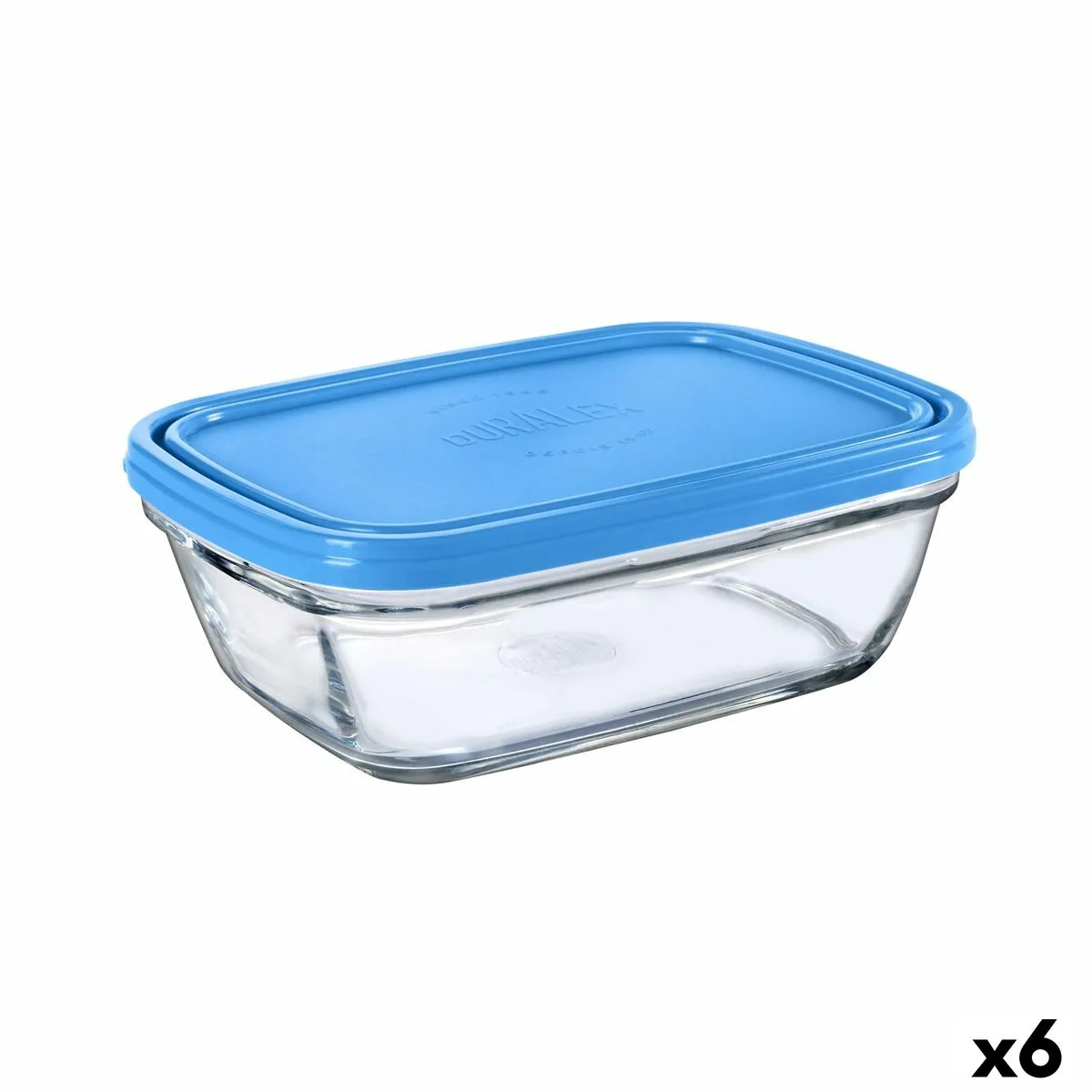 Portapranzo Rettangolare con Coperchio Duralex Freshbox 1,1 L Azzurro (6 Unità)