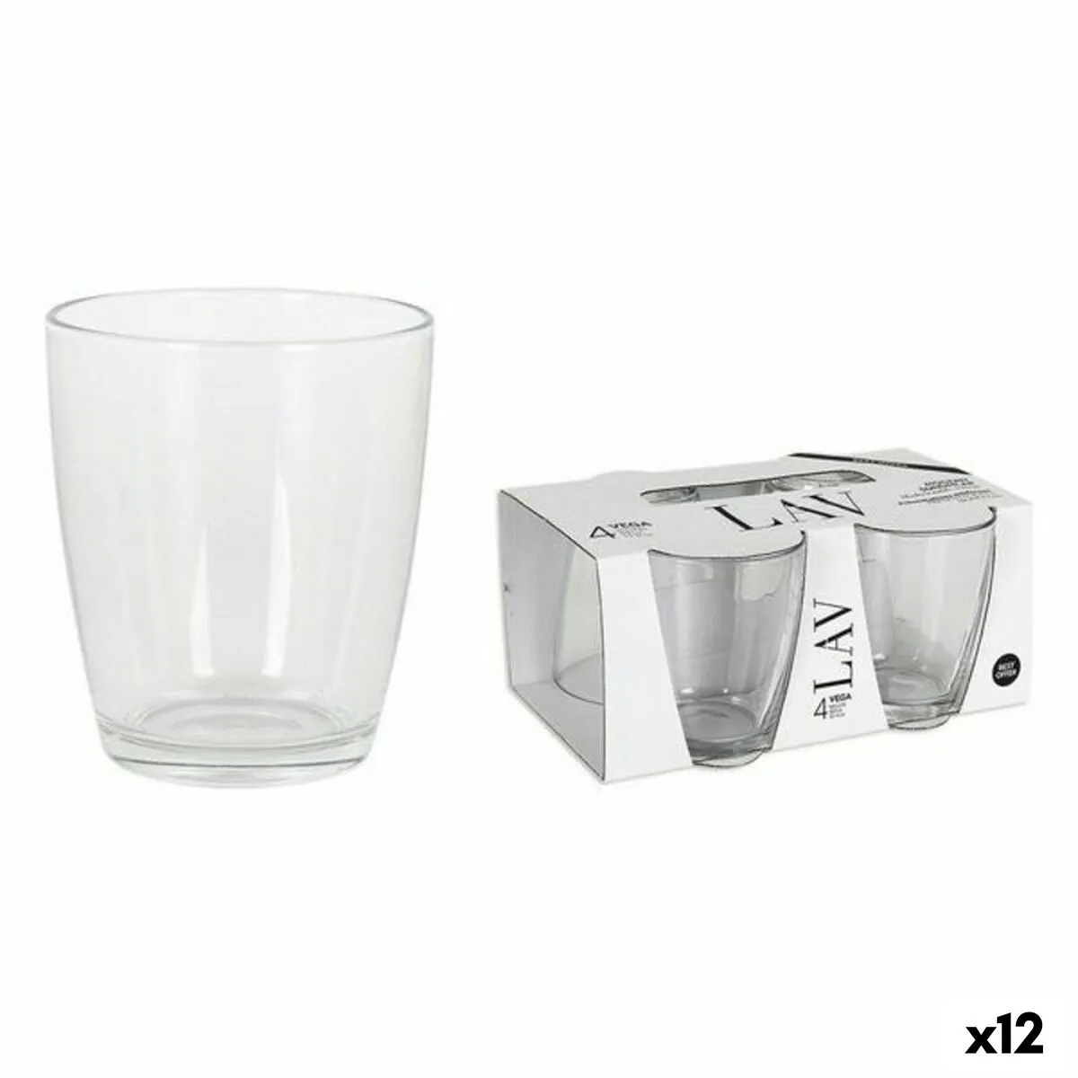 Set di Bicchieri LAV 65357 340 ml 4 Pezzi (4 Unità) (12 Unità)