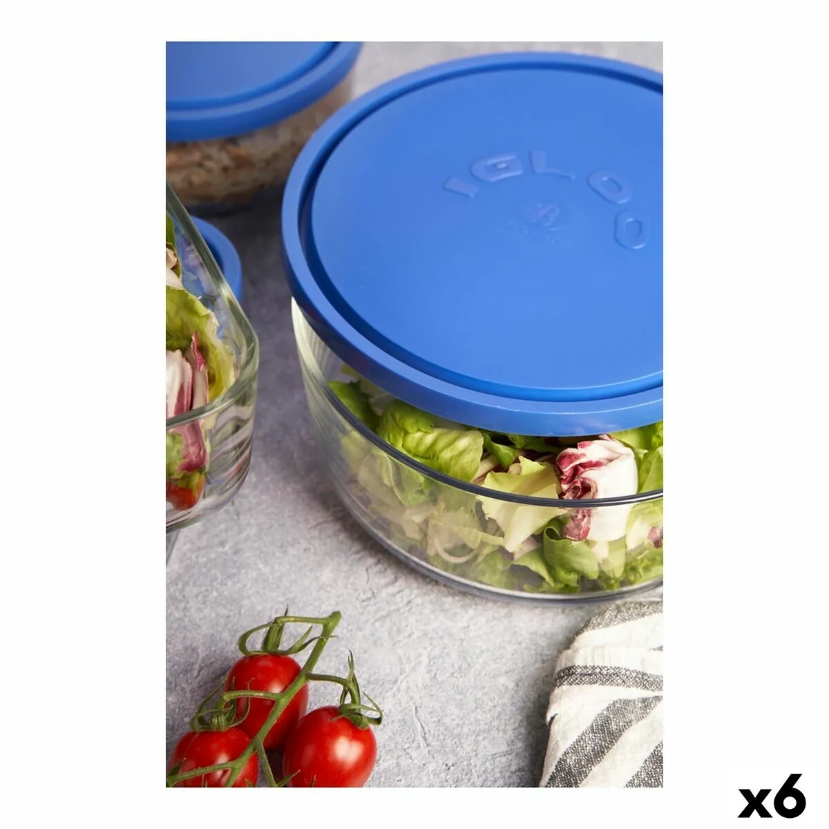 Porta pranzo Borgonovo Igloo Azzurro 2,2 L (6 Unità) (Ø 22cm)