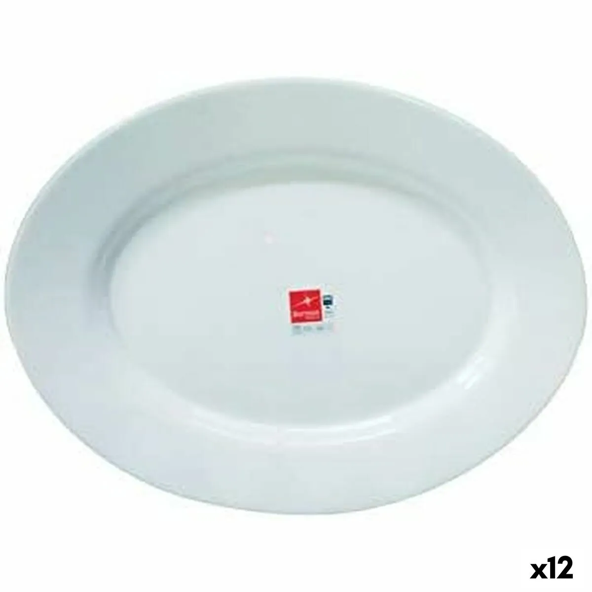 Teglia da Cucina Bormioli Toledo Bianco Vetro Ovale 34 x 26,5 x 1,8 cm (12 Unità)