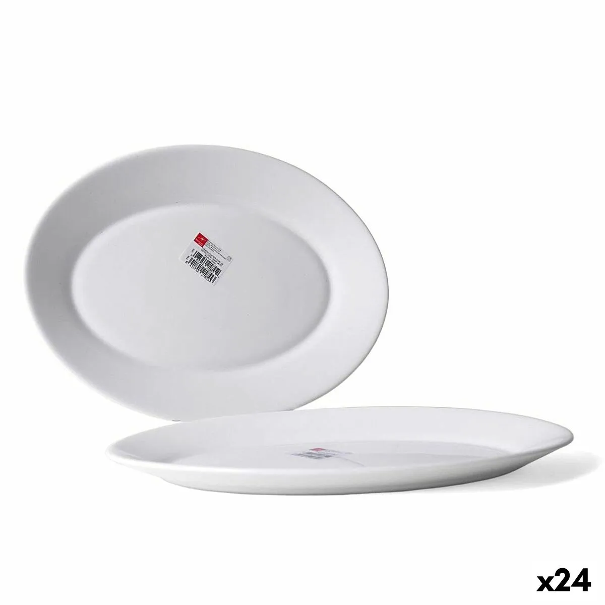 Teglia da Cucina Bormioli Toledo Bianco Vetro Ovale 30 x 21 x 2,7 cm (24 Unità)