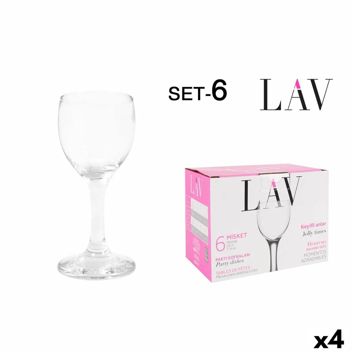 Set di Bicchieri LAV Misket (4 Unità)