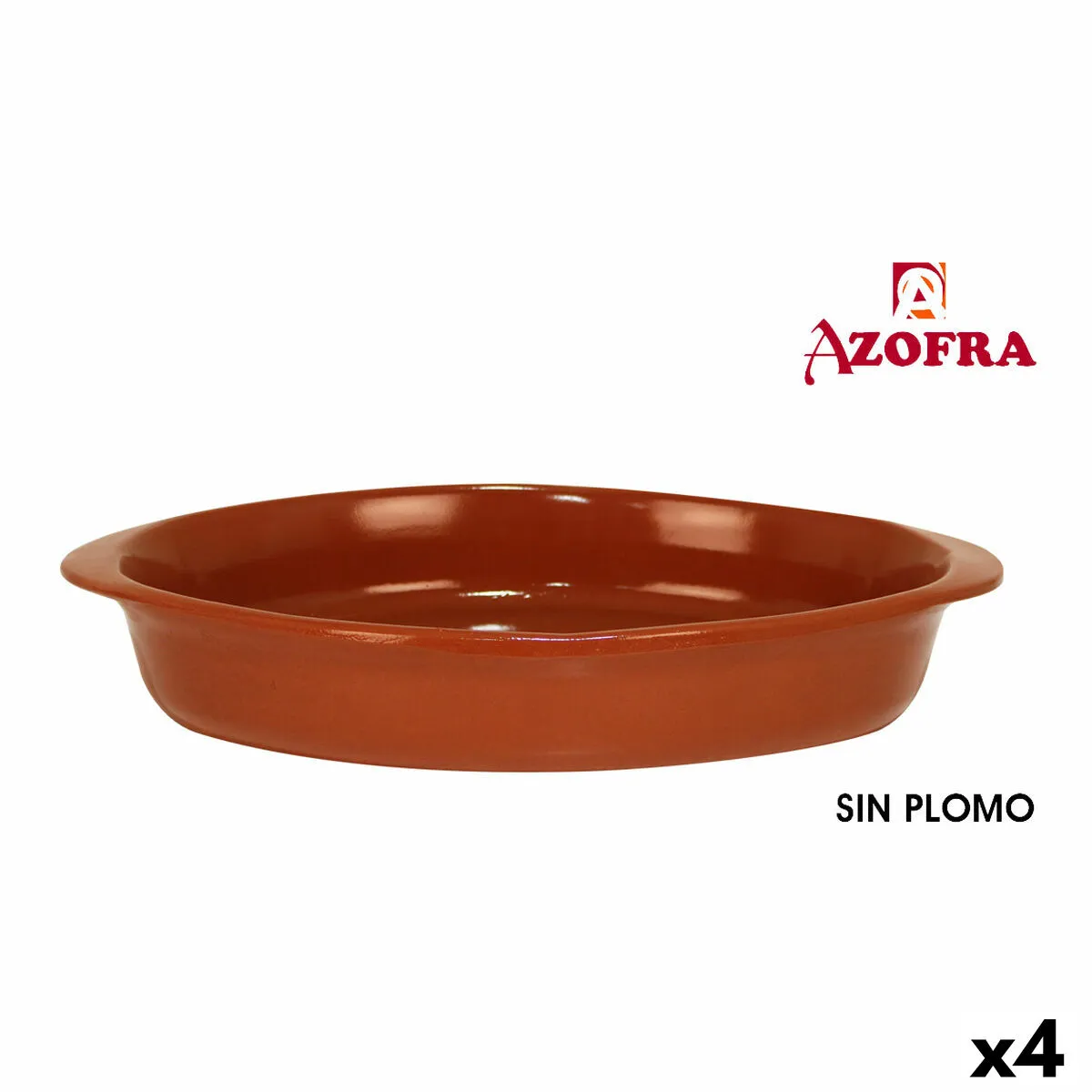 Teglia da Cucina Azofra Argilla cotta Ovale 44 x 26 x 7 cm (4 Unità)