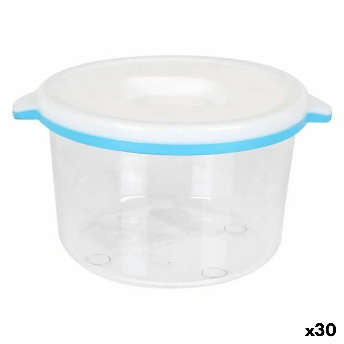 Porta Pranzo Rotondo con Coperchio White & blue 250 ml Rotonda (30 Unità)