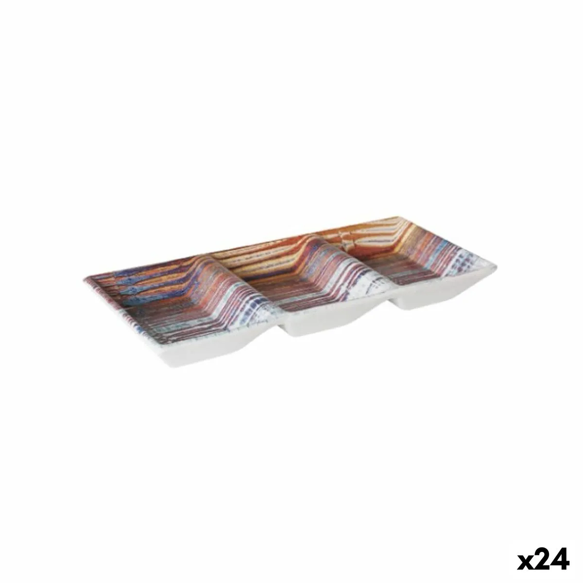 Vassoio per aperitivi La Mediterránea Boreal 3 Compartimenti 25 x 11 x 3 cm (24 Unità)