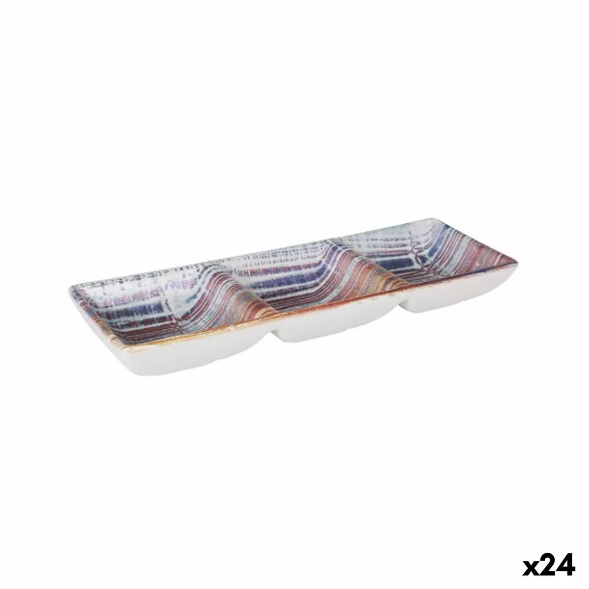 Vassoio per aperitivi La Mediterránea Boreal 3 Compartimenti 26 x 8,5 x 3,3 cm (24 Unità)