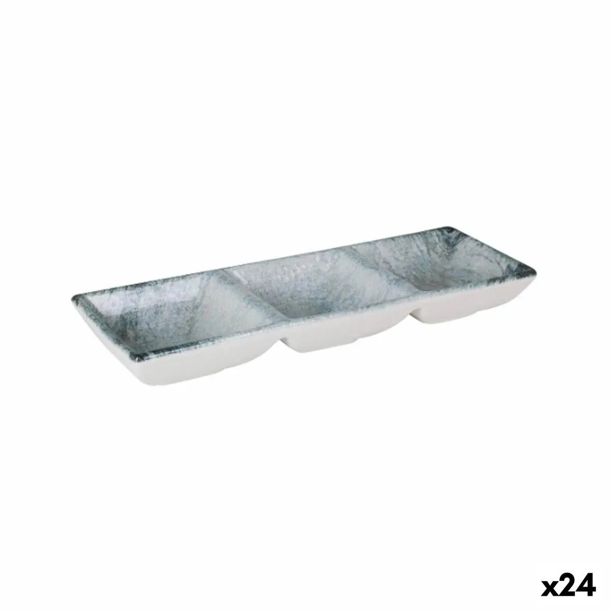 Vassoio per aperitivi La Mediterránea Dalian 3 Compartimenti 26 x 8,5 x 3,3 cm (24 Unità)