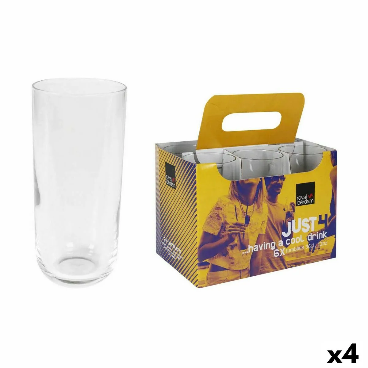 Set di Bicchieri Royal Leerdam Just4 360 ml 6 Pezzi (4 Unità)