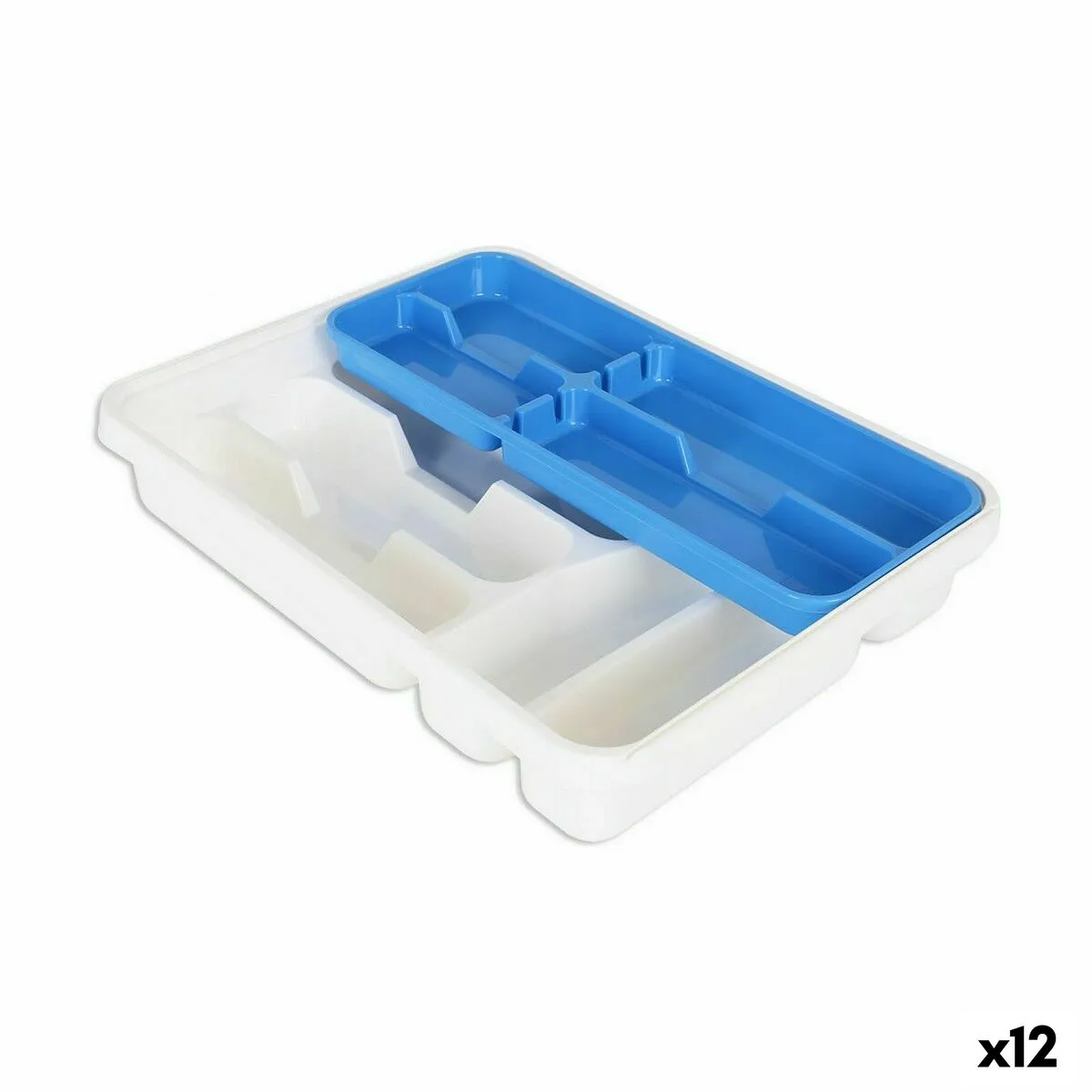 Vassoio Portaposate Tontarelli Mixy Doppia Azzurro 31 x 39,5 x 7 cm (12 Unità)