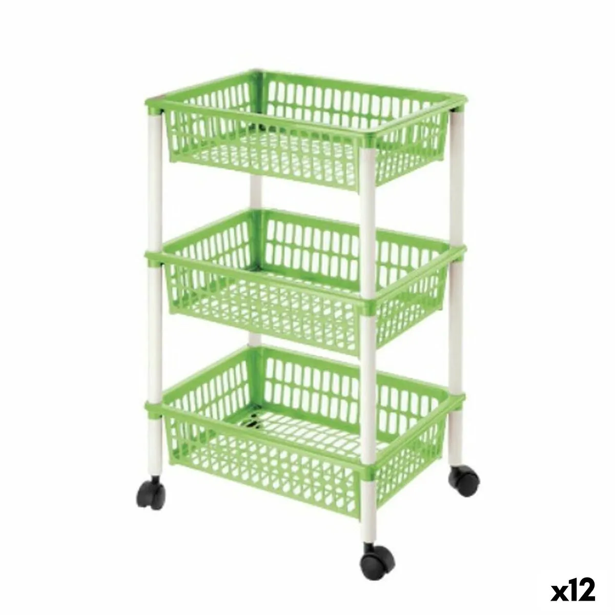 Carrello per Verdure Tontarelli Mito 3 Plastica Verde 40 x 29 x 62 cm (12 Unità)