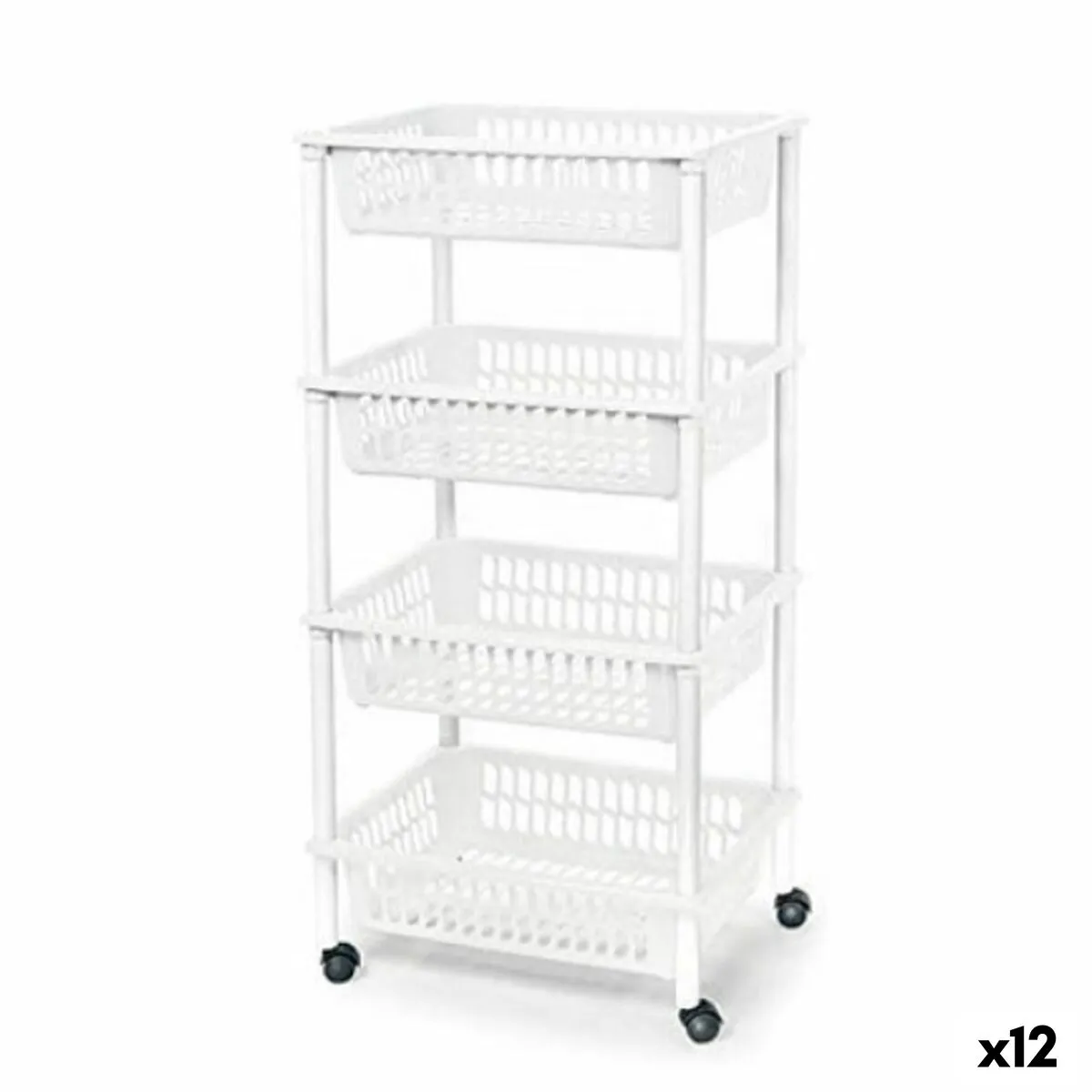 Carrello per Verdure Tontarelli Mito 4 Plastica Bianco 40 x 29 x 62 cm (12 Unità)