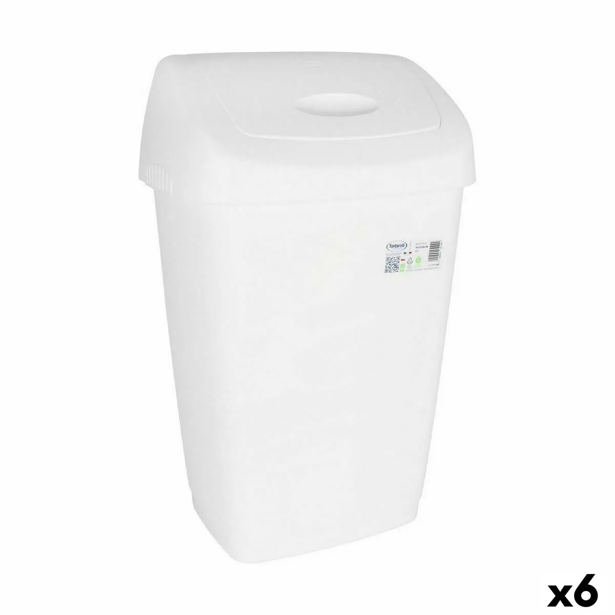 Cestino Tontarelli Aurora Oscillante Bianco 50 L (6 Unità)