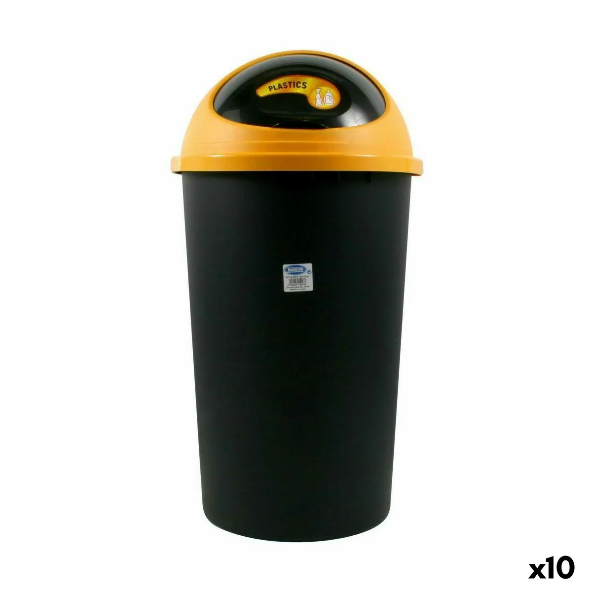 Secchio per la Spazzatura Tontarelli Big hoop Giallo Nero 50 L (10 Unità)