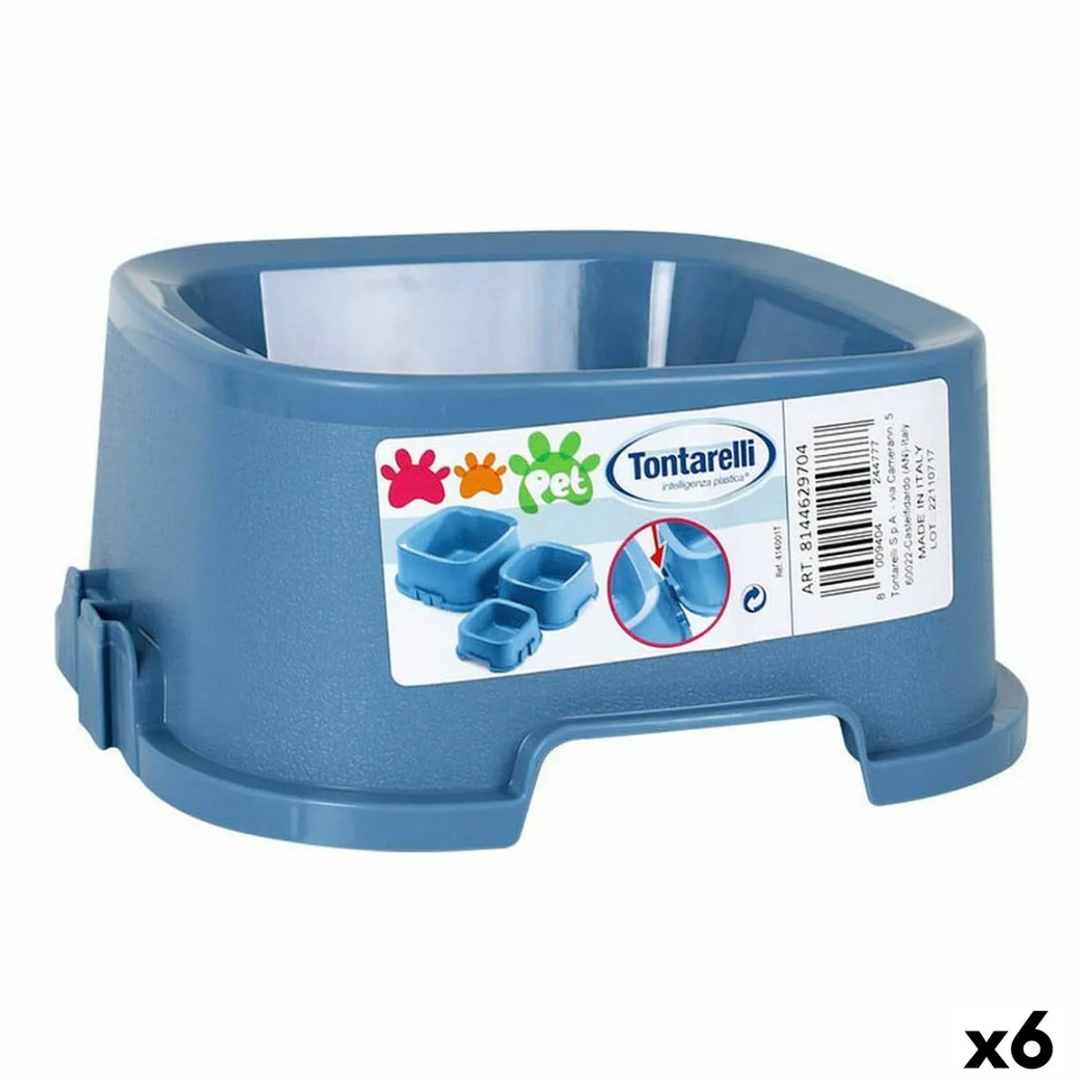 Ciotola per animali domestici Tontarelli Pet 21,5 x 21,5 x 9,4 cm (6 Unità)