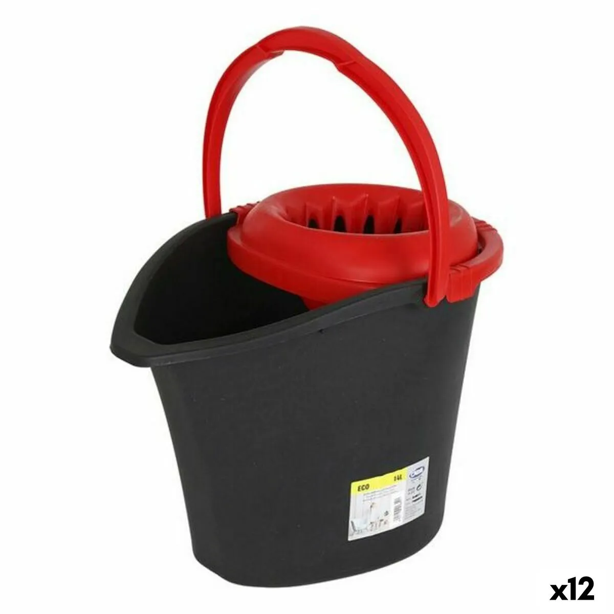 Secchio per Pavimenti Dem Eco Scolapiatti 39 x 30 x 32 cm (12 Unità) (14 L)