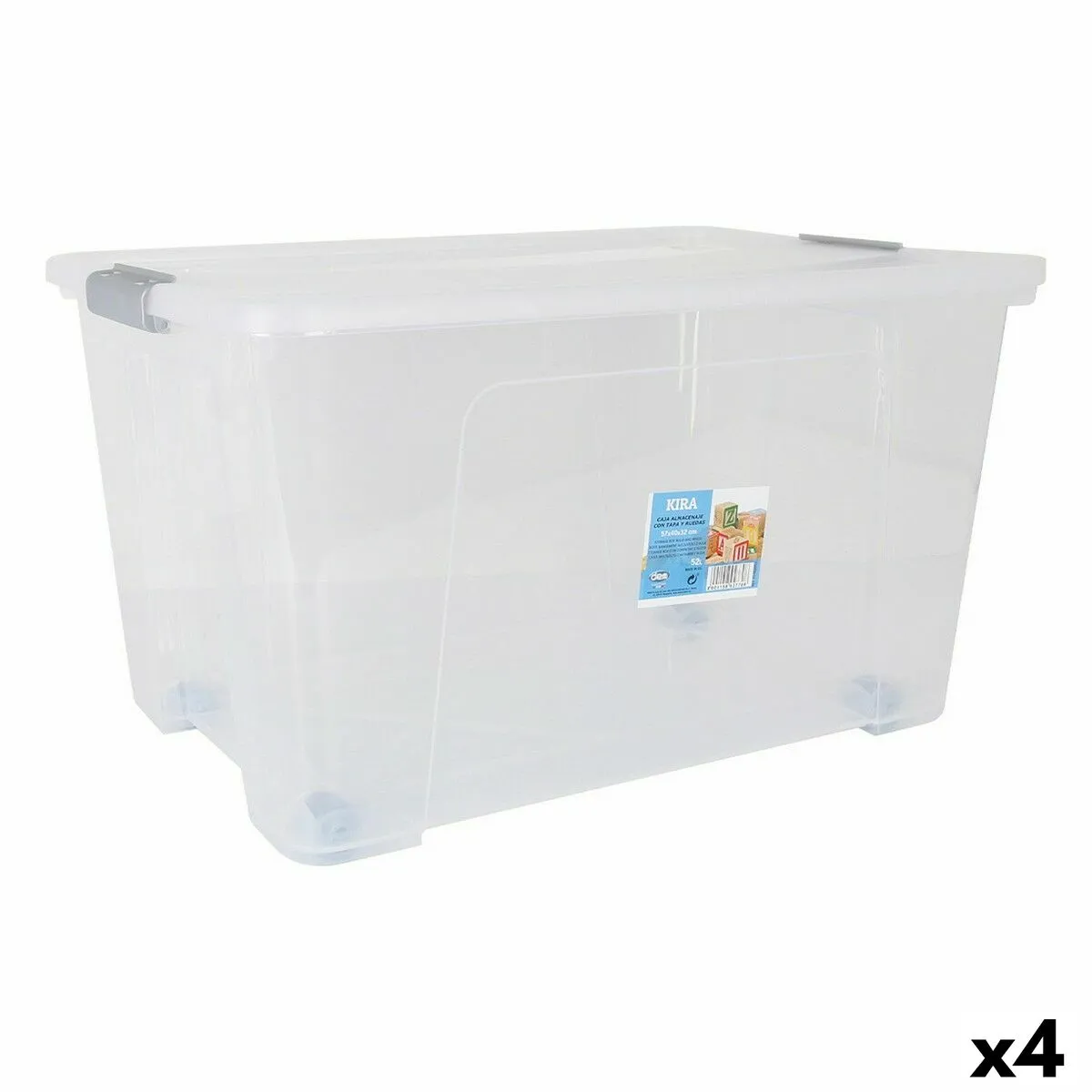 Scatola Multiuso Dem Kira 52 L 57 x 40 x 32 cm (4 Unità)