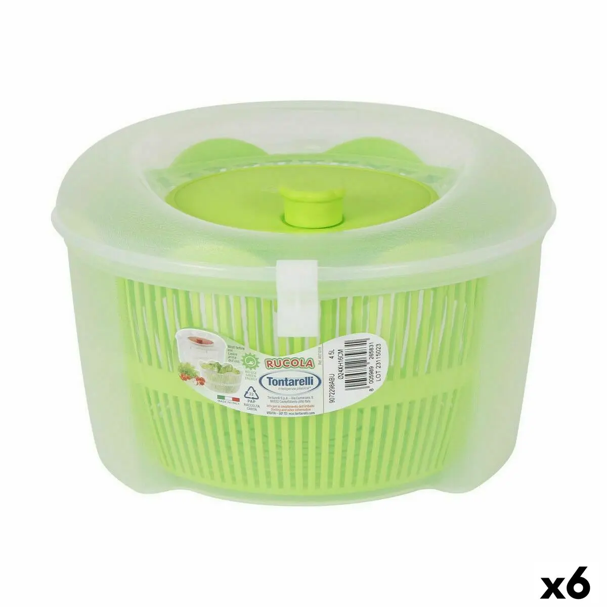 Centrifuga per Insalata Tontarelli Rucola 4,5 L (6 Unità)