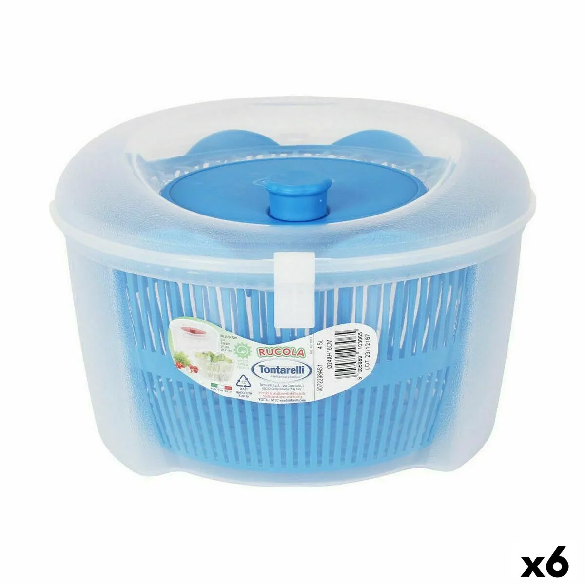 Centrifuga per Insalata Tontarelli Rucola Azzurro ø 24,5 x 16 cm (6 Unità)