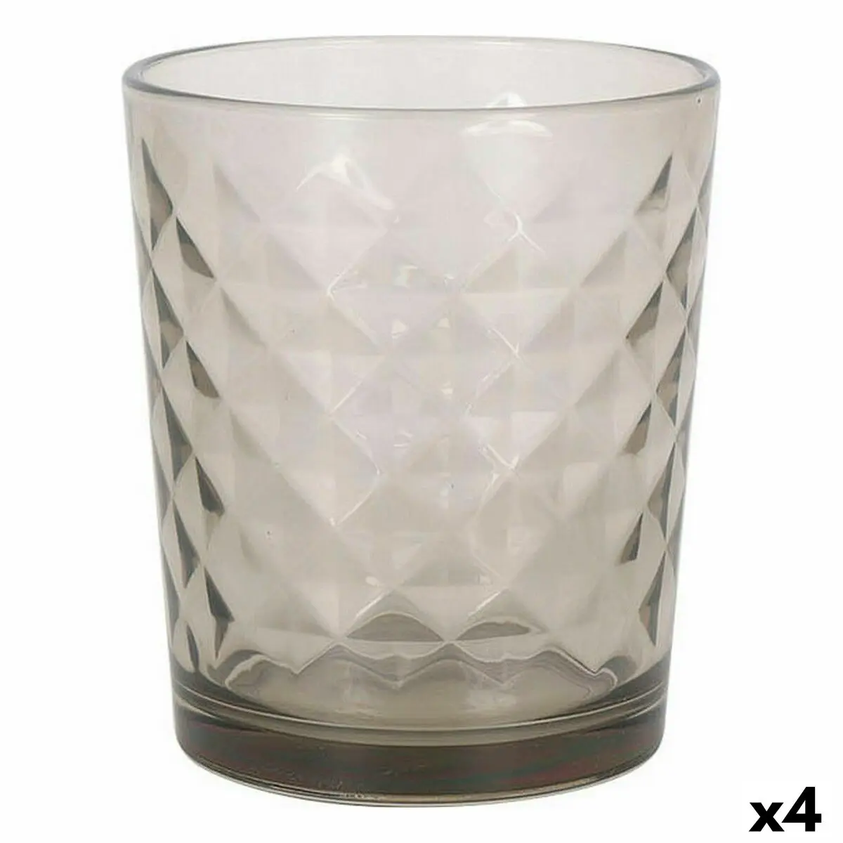 Set di Bicchieri Sweet Ahome Diamonds Grigio 360 ml 6 Pezzi (4 Unità)