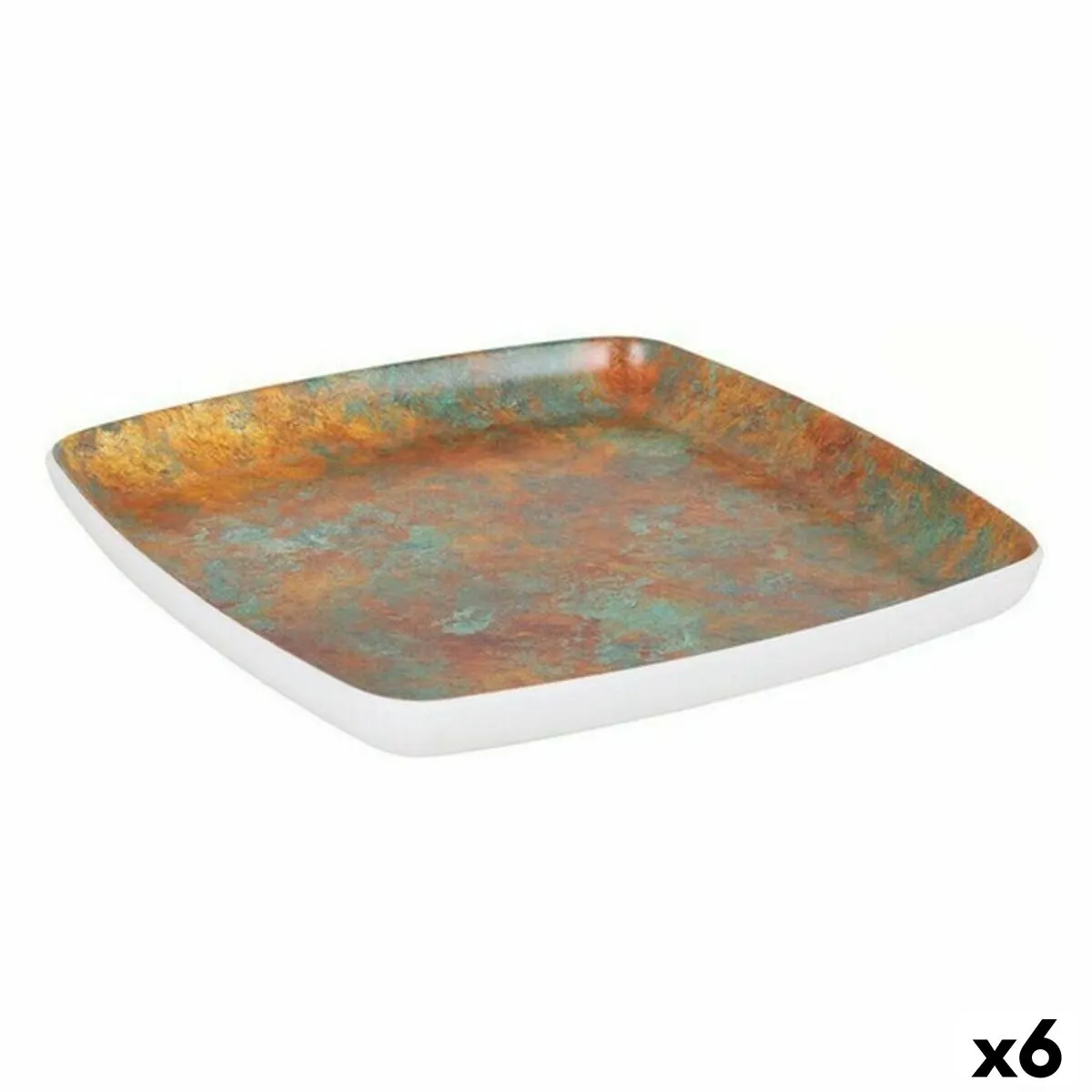 Piatto Viejo Valle Goji Melammina Bianco Quadrato 21,5 x 21,5 x 2,2 cm (6 Unità)