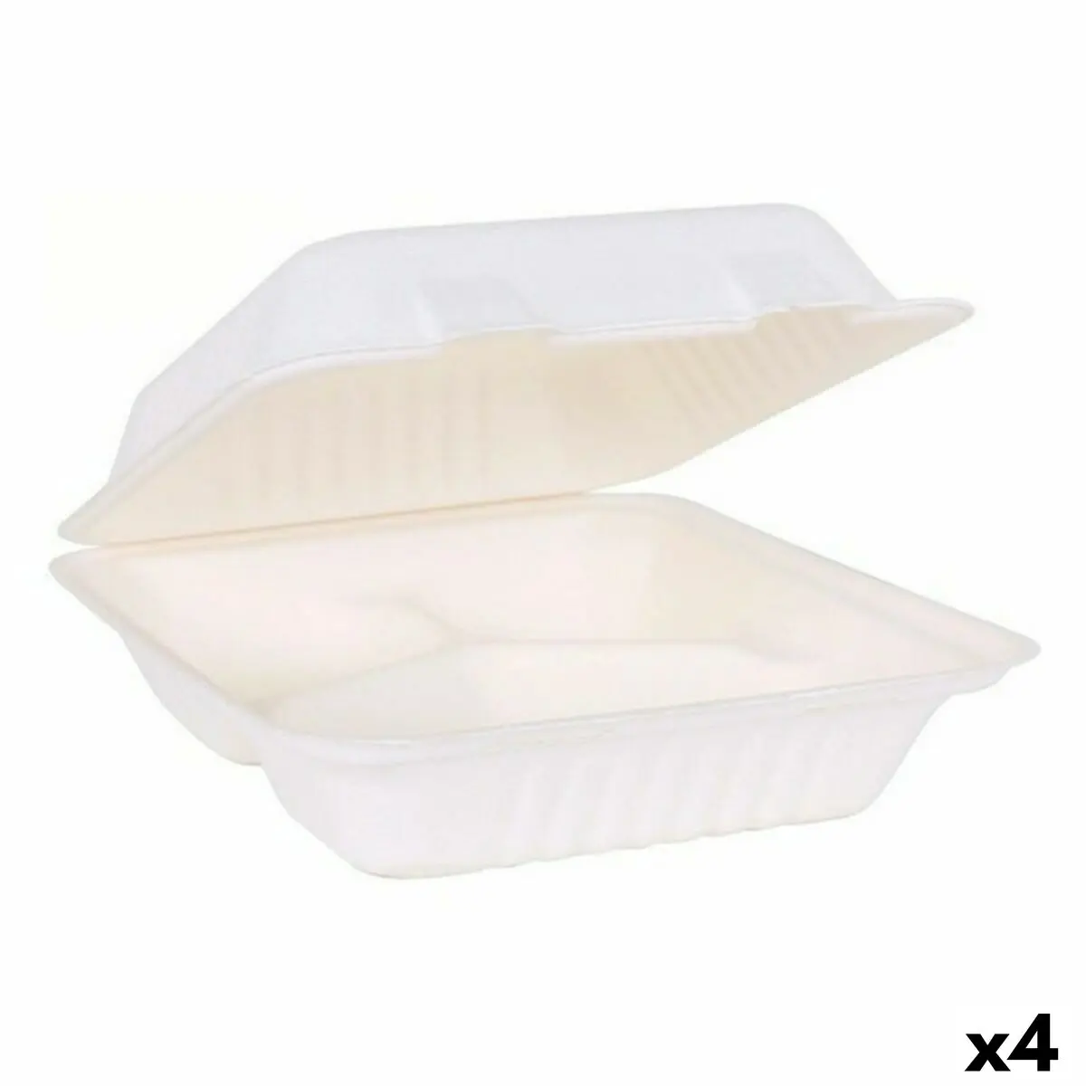 Set Viejo Valle Porta pranzo 3 Compartimenti Bianco 22,5 x 20,5 x 7,7 cm (4 Unità) (50 pcs)